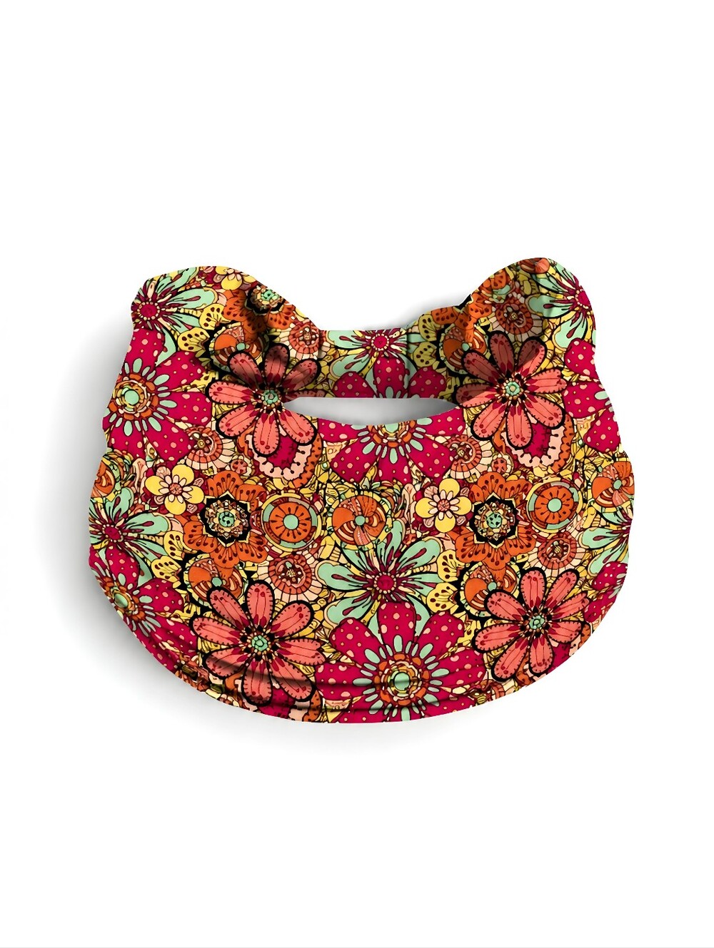 Boho Floral Headband Red Vintage Flower Hair Wrap Cottagecore Accessories Red